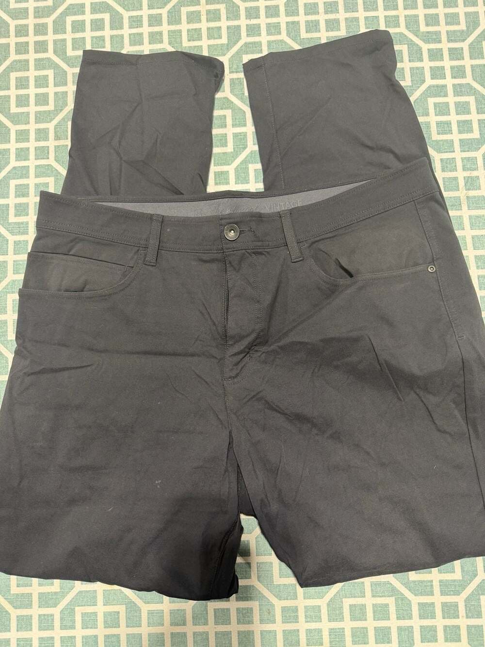 Weatherproof Vintage Pants 38x34 Black Nylon Stretch Casual
